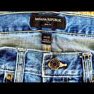 Banana Republic Mens Slim Fit Jeans. Size 33x32